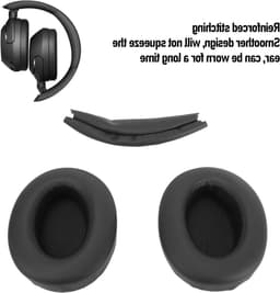 Hoofdtelefoon Earpads en Hoofdband Cover Vervanging voor WH XB910N, Geheugenfoam Kussens met Geluidsisolatie en Comfortabele Pasvorm (Zwart) — thumbnail 2