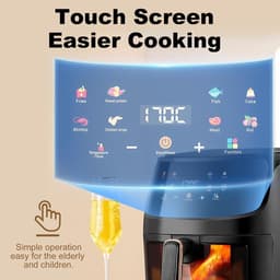 Heteluchtfriteuse Oven - Digitale Airfryer - Gezond Koken - 8-in-1 Multifunctioneel - 10 Liter - Zilver — thumbnail 2