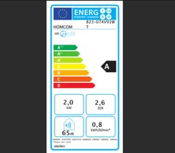 Mobiele Airco 7000 BTU 4-in-1 Koelen Ventileren Ontvochten Slaapstand - Klasse A R290 Met Afstandsbediening Touchscreen Verrijdbaar voor 20-30m² Wit — thumbnail 2