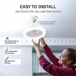 Plafondventilator met Verlichting – Ventilatorlamp met Afstandsbediening – Stil & Energiezuinig – LED Plafondlamp met Koelfunctie voor Slaapkamer & Woonkamer — thumbnail 3