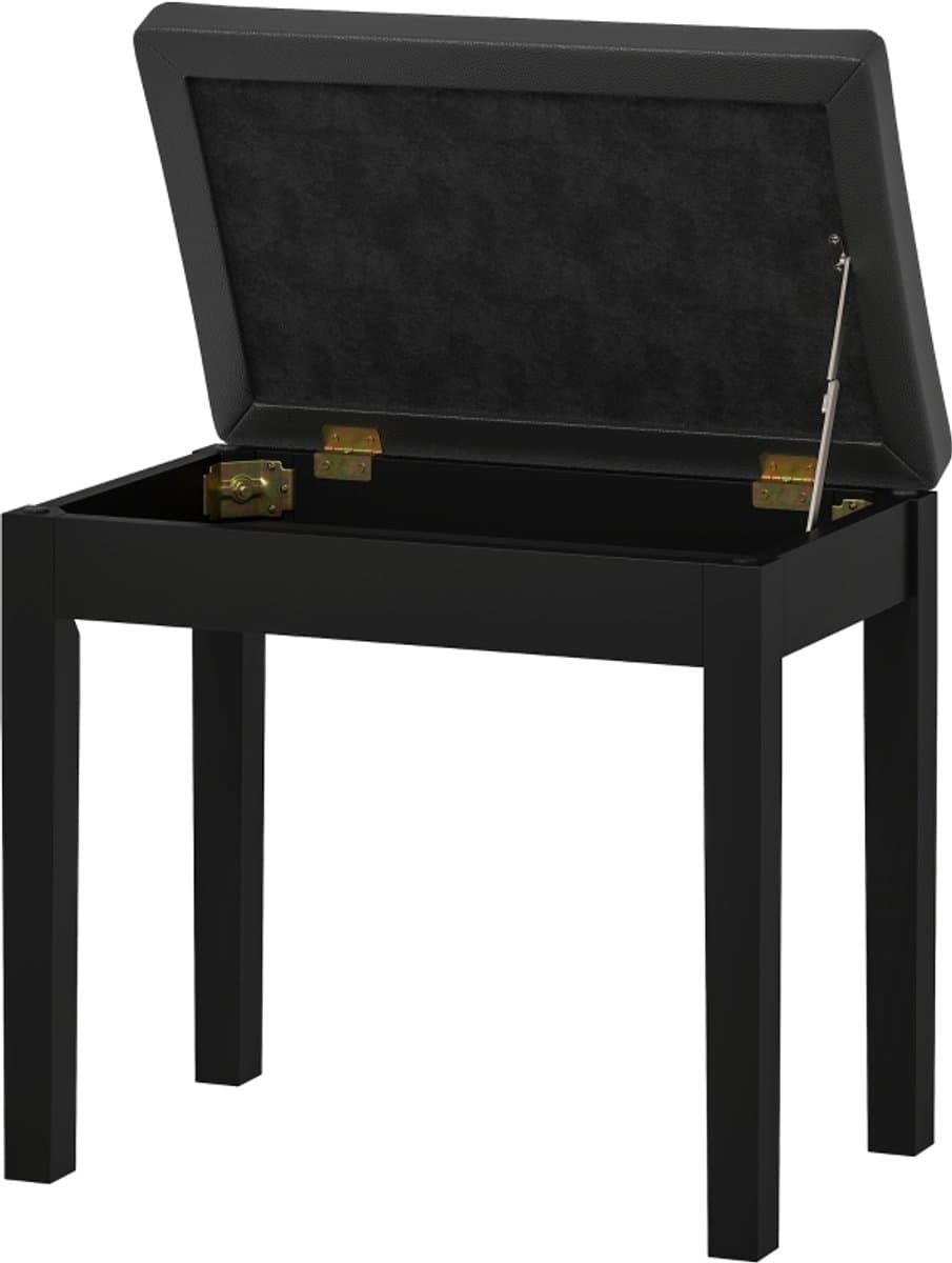 Zwarte Pianobank 55 x 34 x 50 cm, In Hoogte Verstelbare Pianokruk met Opbergruimte, Piano Zitbank, Muziekkruk met Gevoerde Zitting, Voor Bladmuziek en Accessoires, Comfortabel, Stevig en Praktisch — afbeelding 1