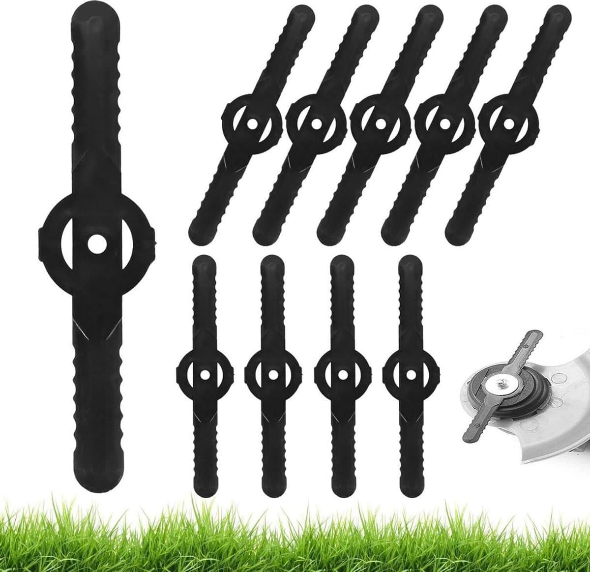 60 vervangende messen Geschikt voor grasmaaier – 14 cm kunststof vervangende messen, grasmaaieraccessoires, zwart — afbeelding 1