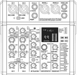 E-Lektron A28-DSP 6 kanaals mengpaneel - USB interface en DSP effecten — thumbnail 5