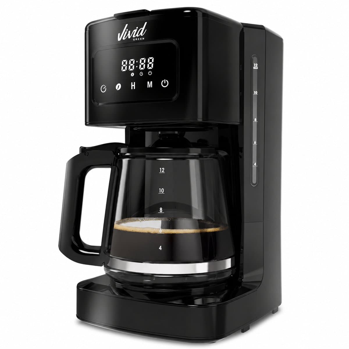 Koffiezetapparaat Filterkoffie 1.8L met Touch Display - 14 Koppen - Zwart - Vivid Green — afbeelding 1