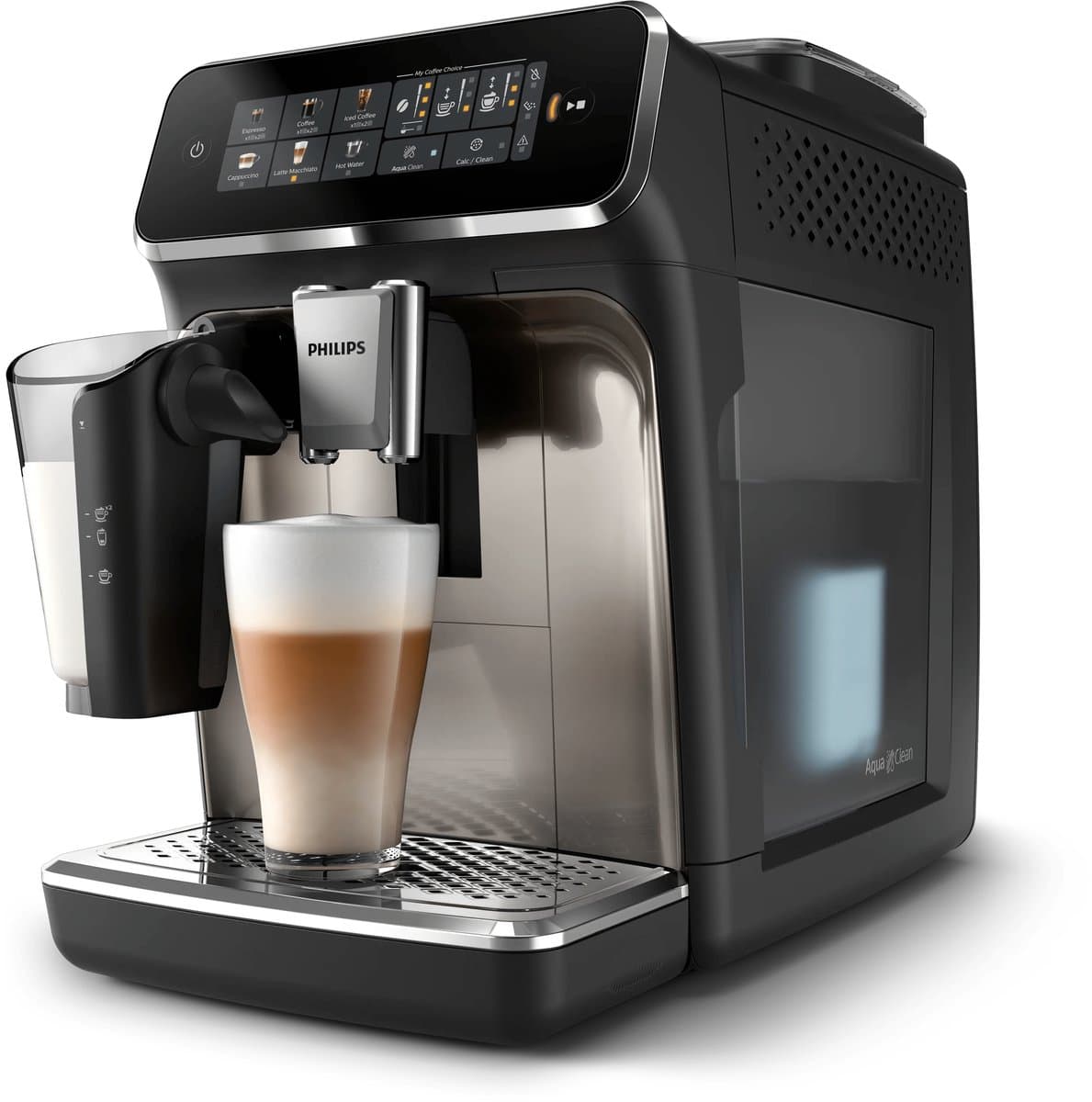 Philips 3300 Series LatteGo EP3347/90 - Espressomachine - 5 Soorten Koffie + Heet Water - Zwart / Chroom - + AquaClean Filter — afbeelding 1