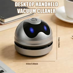 Mini Desktop Stofzuiger - kruimelzuiger - USB oplaadbaar - Draadloze Desk Vacuum - Draagbare Tafelstofzuiger - Toetsenbord Stofzuiger - Kruimeldief - Voor verwijderen van stof, borstelhaar en vuil - 8.8*7.1 cm - Zwart — thumbnail 2