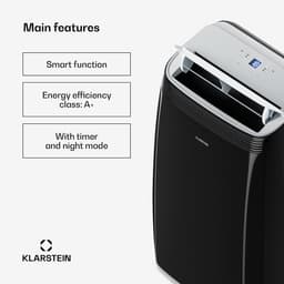 Klarstein Grandbreeze mobiele airco - 4,1 kWh, koelt tot 65 m², 3-in-1: airco, ontvochtiger & ventilator, slimme app/voice control, energieklasse A, vrijstaand met wieltjes, inclusief raamafdichtingskit, zwart — thumbnail 5