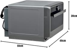 TIM® Stoomoven - Stoomoven Kookboek - Stoomoven Ontkalker - Zwart/Zilver - 30cm x 49cm x 38cm — thumbnail 5