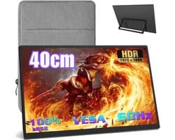 DnA® Portable Monitor - Draagbare Monitor - Portable Monitoren - Portable Monitor Laptop - Zwart - 36cm x 21cm x 1cm