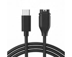 Qost - USB-C naar Garmin Kabel - 1 Meter - PVC - Zwart - Garmin oplaadkabel - Compatibel met Garmin Instinct / Forerunner / Fenix - 1-Pack