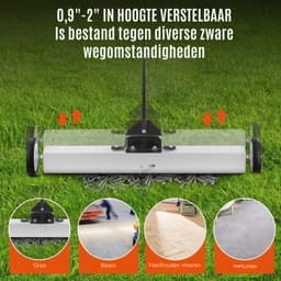 Thuys - Veegmachine - Magnetische veegmachine - Borstelmachine -. met wielen Duwtype - Magnetisch - 23.6in 45lbs MAX - Grote Magneet Pickup Gazon Telescopische — thumbnail 4