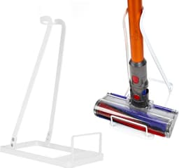 Stofzuigerrek Organizer - Standaard Houder - Draadloze Stofzuiger - Ponsvrij Ontwerp - 38.5 cm Hoogte - Wit — thumbnail 4