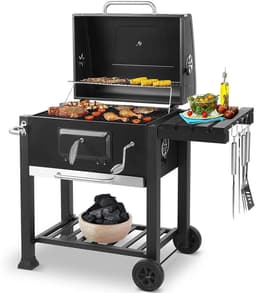 Seth Select Houtskoolgrill- Houtskoolbarbecue- Barbecue- Grill op houtskool- BBQ-Roker- Met handvat en klaptafel — thumbnail 1
