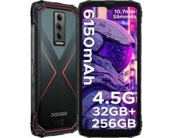 DOOGEE Blade 10 Pro Energy 4.5G - Robuuste Telefoon - Smartphone - 32 GB RAM+256 ROM（2TB/TF) - Android 15 - 6,56-inch HD+ 90Hz - 6150mAh/18W - IP68 - 10.7mm - Face ID - NFC - GPS - Zwart