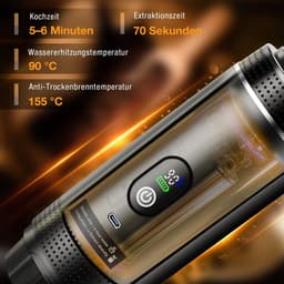 Mini Koffiemachine - 3-in-1 Reis Espresso Apparaat - Werkt op Batterijen en USB - Voor Cups en Gemalen Koffie - Camping en Autogadget - Cadeau voor Kampeerders en Reizigers - Reisaccessoire - Zwart - 1 Stuk — thumbnail 3