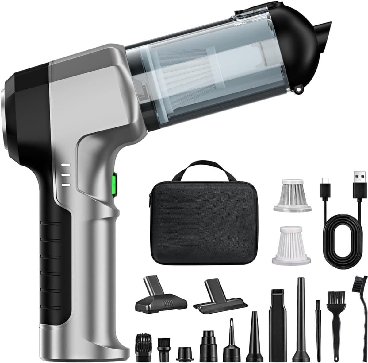MRKK® Kruimeldief Draadloos - Auto Stofzuiger - Handstofzuiger - Grijs en Zwart — afbeelding 1