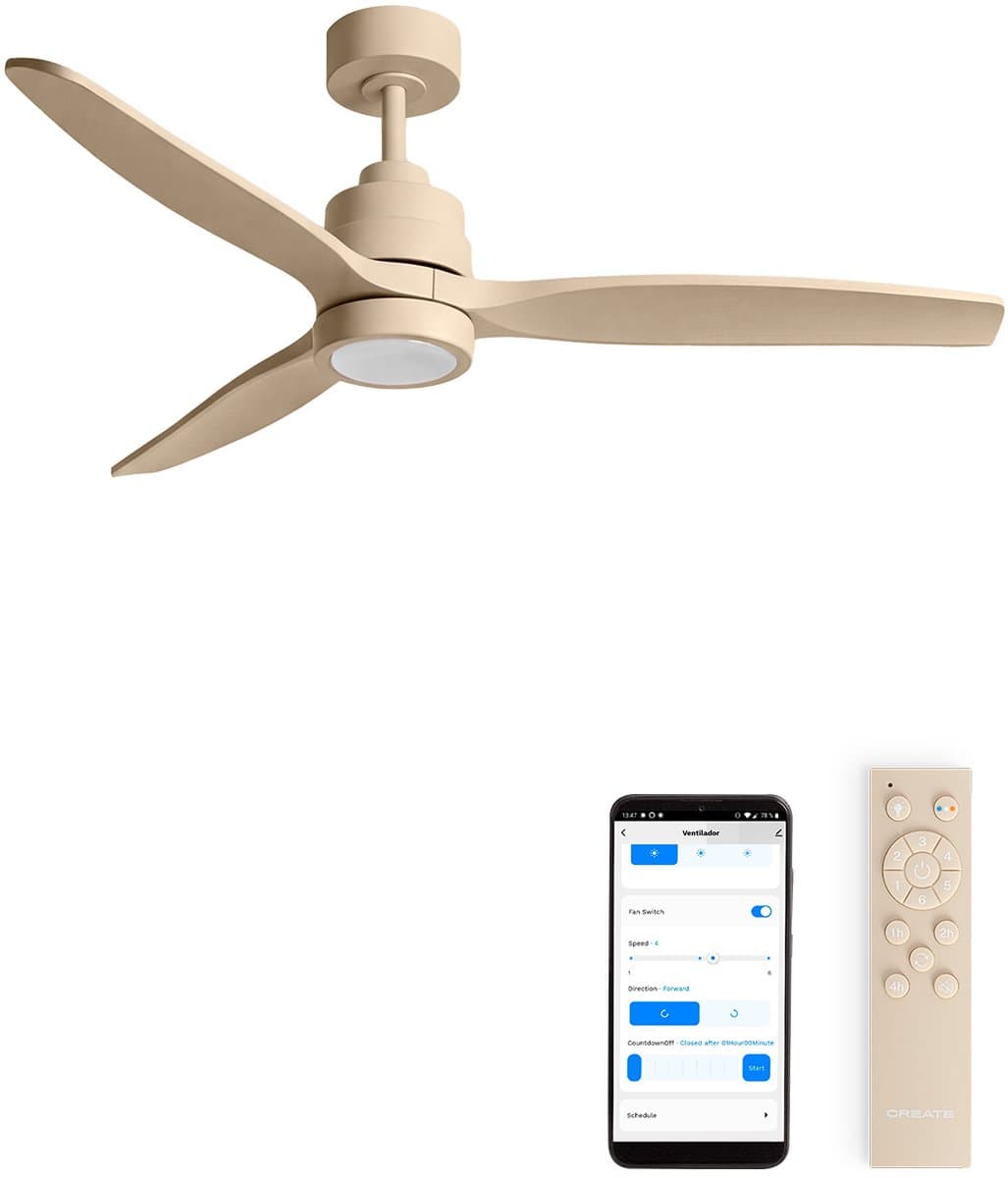 CREATE - Stille plafondventilator van 40 W met technische ABS-bladen, verkrijgbaar in verschillende maten - M - Met licht - WIFI - WIND STYLANCE — afbeelding 1