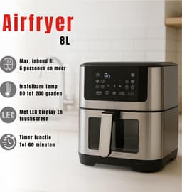 RVV® Heteluchtoven - Oven - Airfryer Oven - Zwart - 38cm x 30cm x 37cm — thumbnail 5