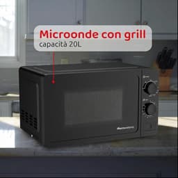 Magnetron met Grill - Compacte Oven - Snel Eten Bereiden - Geïntegreerde Grillfunctie - 20 Liter - Zwart — thumbnail 3