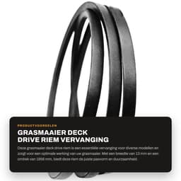 Dailygoods- Grasmaaier Riem Vervanging - Onderdeelnummer 135061504/0 - Breedte 13 mm - Omtrek 1956 mm - Geschikt voor Mountfield 1538M-SD/T38M-SD - Zwart - Maaier Riem — thumbnail 5