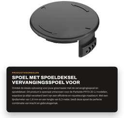 Byshayne- Spoel met Deksel - Geschikt voor Parkside PRTA 20-Li A1/B1/B2/C3 - Lijndiameter 1,6 mm - Lijnlengte 8,3 m - Spoelmaat 65 x 24 mm - Cover Grootte 80 x 35 mm - Grasmaaier Spoel — thumbnail 5