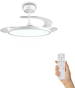 Fantiluxe - Soren - Plafondventilator met verlichting - Wit - Ø106.5cm - Afstandsbediening - Met lamp - Plafond ventilator - Slaapkamer — thumbnail 1