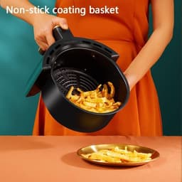 Heteluchtfriteuse - Olievrije Frituurpan - Gezond Koken - Automatische Bediening - 6 Liter - Groen — thumbnail 3