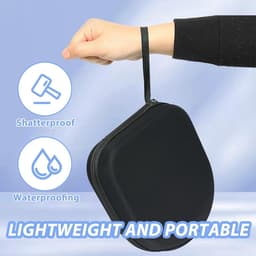 Koptelefoon Hoes - Harde Beschermhoes - Koptelefoon Case - Headphone Case - Koptelefoon Hoesje - Beschermhoes - Draagtas - On-Ear/Over-Ear -Waterdicht -Stootvast - Voor De Meeste Merken/Bluetooth/Hifi/Bedrade Hoofdtelefoon/Gaming-Headset - Zwart — thumbnail 2