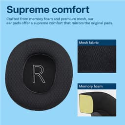 Vervangende Oorkussens voor Xbox Wireless, Xbox Wired, Xbox Stereo 20th Anniversary Special Edition Hoofdtelefoon van MMOBIEL – Mesh Fabric Koptelefoon Oorkussens - Noise Isolation Earpads – Zwart — thumbnail 3