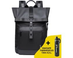 Bange Rugzak - 15,6 inch laptop vak - incl. magsafe Thermosfles - Multifunctioneel - Comfort