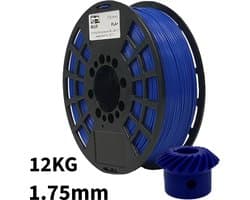 Blauw PLA+ 12kg 3D Printer Filament 1.75 mm - Hoge Kwaliteit en Duurzaam - Compatibel met Creality, Bambu Lab, Esun en Andere 3D Printers - Voor 3D Printen van Prototypes, Modellen, Accessoires - voor Professioneel en Thuisgebruik