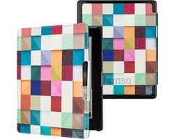 Lunso Geschikt voor Kobo Aura Edition 1 hoes (6 inch) - sleepcover - Blokken