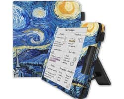 Lunso Geschikt voor Kobo Libra Colour hoes (7 inch) - Luxe Stand sleepcover - Van Gogh Sterrennacht