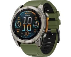 Stravo Dubbelkleurige Siliconen bandje in Fenix 8 Stijl geschikt voor Garmin Fenix 5x (Plus) Fenix 6x (Pro) Fenix 7x (Pro-Sapphire-Solar) Garmin Fenix 8 - 51mm Enduro 1-2-3 - Quickfit 26mm band voor Garmin smartwatches - Horlogeband - Groen/Zwart