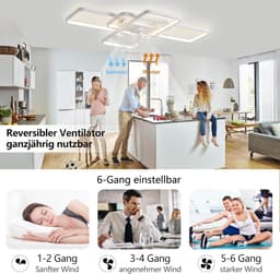 Equivera Plafonniere met Ventilator - Plafondventilator - Plafondventilator Afstandsbediening - Plafondventilator Slaapkamer - Plafond Ventilator met Verlichting - Plafondlamp - Plafonniere - Ideaal voor in uw slaapkamer! — thumbnail 5