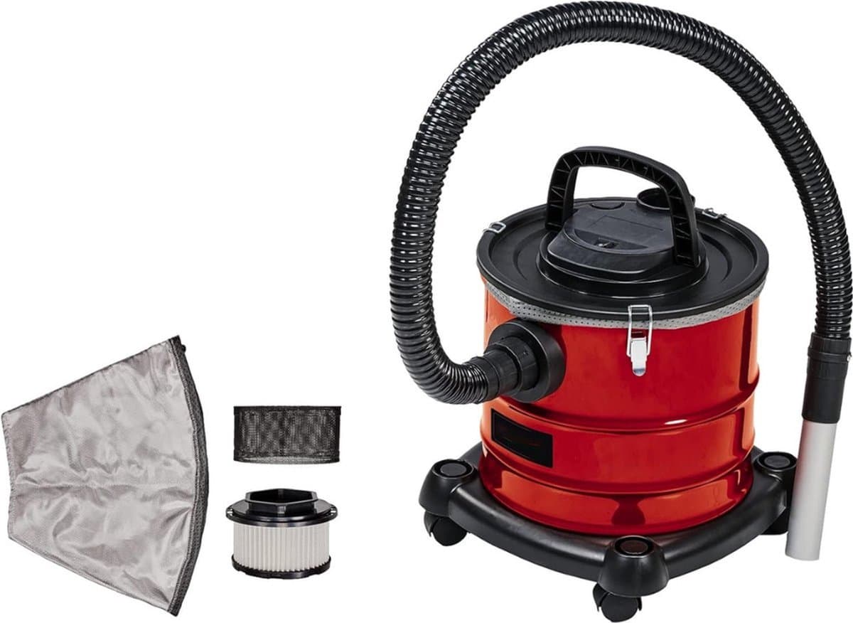 Aszuiger - As Stofzuiger 1250W – Asstofzuiger Met 20L RVS Opvangbak – Asstofzuiger Op Wieltjes - Aszuiger Pelletkachel – Complete Set — afbeelding 1
