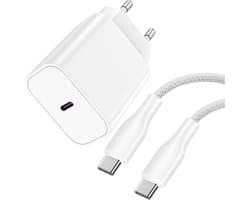 25w usb C power adapter - usb C naar usb C - snellader - geschikt voor Samsung super fast charging - 1 meter
