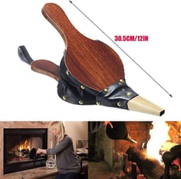 Houten blaasbalg voor open haard en barbecue - 305 x 125 cm - vuur blaasbalg - outdoor koken - picknick - houten blaasbalg — thumbnail 5
