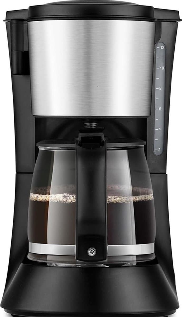 White-label® Koffiezetapparaat met Thermoskan - Koffiemachines - Zwart en Zilver — afbeelding 1