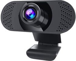 Webcam voor PC en Laptop met Ruisvrije Microfoon 1080P Zwart HD Pro - Camera met Microfoon - Windows en Mac - 1080P - 2MP - Plug and Play - USB 2.0 - Automatische Lichtcorrectie