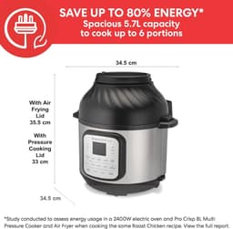 Multifunctionele Elektrische Multikoker en Heteluchtfriteuse 11-in-1 – 5,7 l — thumbnail 6