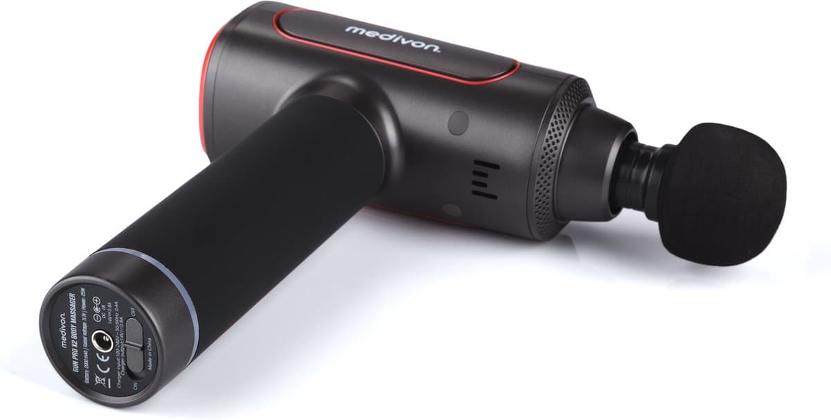 Medivon Gun Pro X2 - Massage gun - sport en relax - 6 programma`s - verstevigd huid - verminderd zwellingen en cellulitis - 6 opzetstukken - ideaal voor sporters en voor na training - inclusief mooie koffer — afbeelding 1