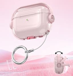 Ainy - PRO Case met sleutelhanger roze - Geschikt voor Apple Airpods Pro 2 / Pro 1 | case met keycord | schokbestendig | Uitsparing voor oplaadpoort & draadloos opladen ondersteund | cadeau voor haar — thumbnail 5