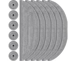 Set van 12 dweildoeken voor Roborock S8 MaxV Ultra robotstofzuiger, 6 dweilen en 6 zijwisser, zilverionen microvezel VibraRise 3.0 dweilsysteem, accessoires
