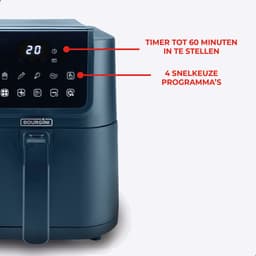 Bourgini Slimfit Airfryer XL Blauw - Heteluchtfriteuse - 5 liter - 1500W - PFAS vrij — thumbnail 2