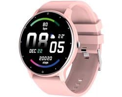 Royal Supplies SQ-33 Smartwatch - Smartwatch Heren - Smartwatch Dames- Smartwatch Kinderen - HD Touchscreen - Horloge - Stappenteller - Bloeddrukmeter - Saturatiemeter - IOS & Android -Screenprotector- Roze