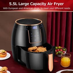 Airfryer - Heteluchtfriteuse - 5,5L - 1500W - Touchscreen - Zwart — thumbnail 6