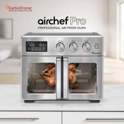 TurboTronic AFD32 Airfryer XXL en Oven – 12 Kookprogramma's – Vrijstaande Mini Oven – Instelbaar van 25 tot 230°C - 32L - Zilver — thumbnail 2