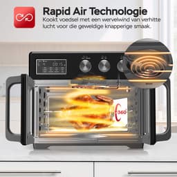 TurboTronic AFD32 Airfryer XXL en Oven – 12 Kookprogramma's – Vrijstaande Mini Oven – Instelbaar van 25 tot 230°C - 32L - Zwart — thumbnail 7