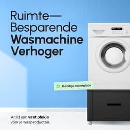 Bodo® - Wasmachine Verhoger - Kast - Ombouw met Lade - Zwart - 61x58x44-48cm — thumbnail 2